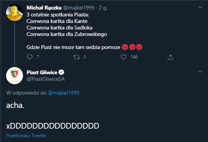 Tak Piast Gliwice ODPOWIADA na Twitterze! :D